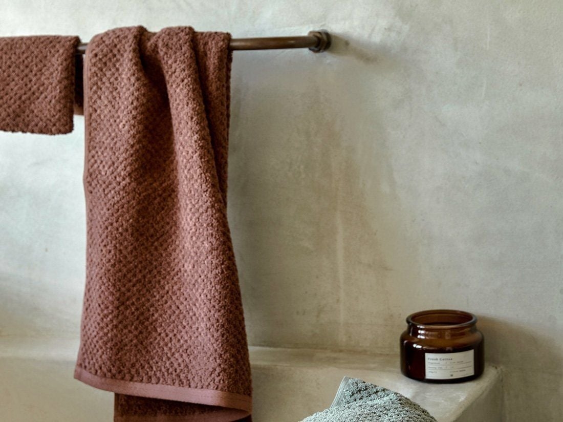 Gants de toilette nid d'abeille terre rose 15x22 - 4 pcs