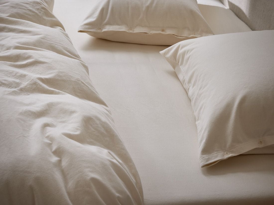 Drap-housse flanelle de coton naturel