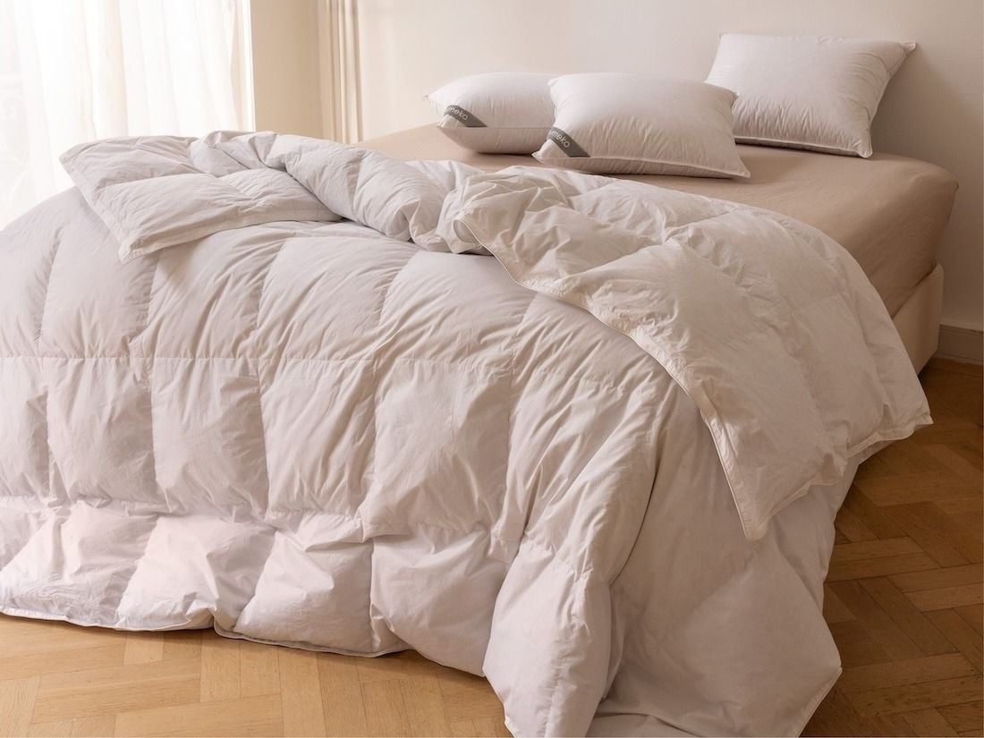 Couette en duvet recyclé tempérée