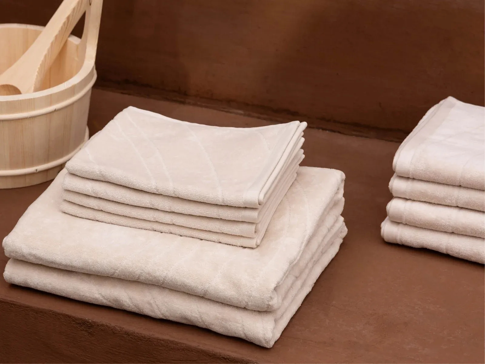 Serviettes invités en velours sable fin 30x50 - 4 pcs