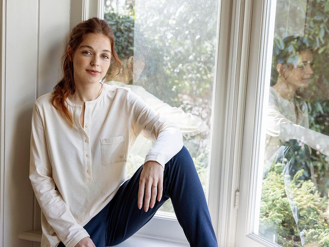 Ensemble de pyjama en jersey pour femme bleu minuit