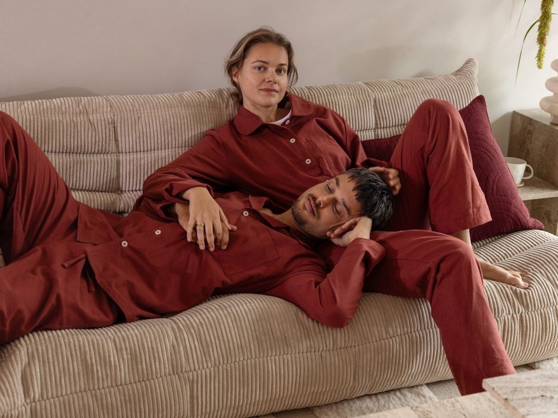Ensemble de pyjama flanelle de coton pour femme velours rouge