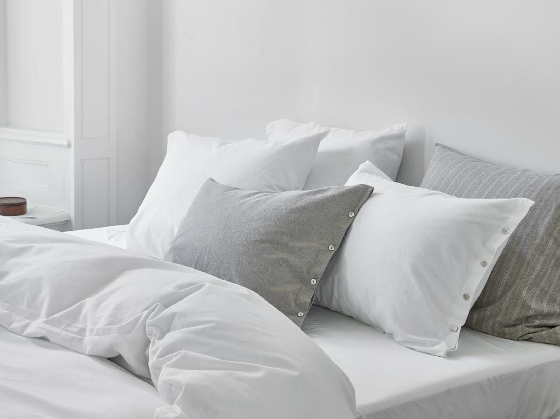 Taie d'oreiller flanelle de coton blanc pur