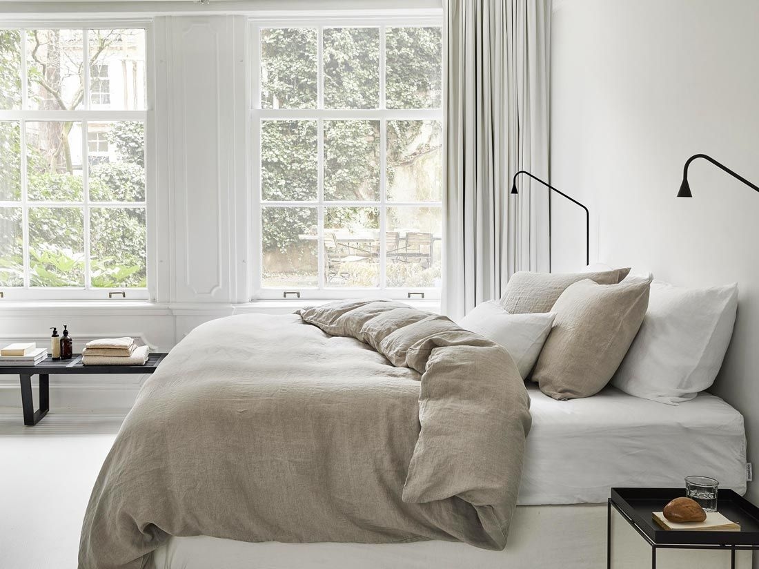 Housse de couette lin lavé naturel