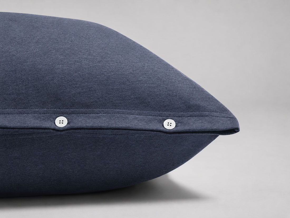Taie d'oreiller jersey bleu indigo