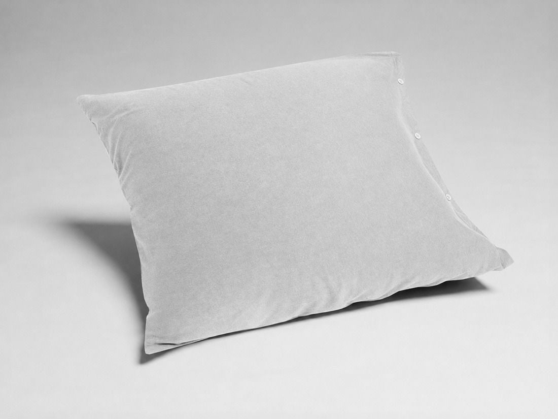 Taie d'oreiller jersey gris blanc