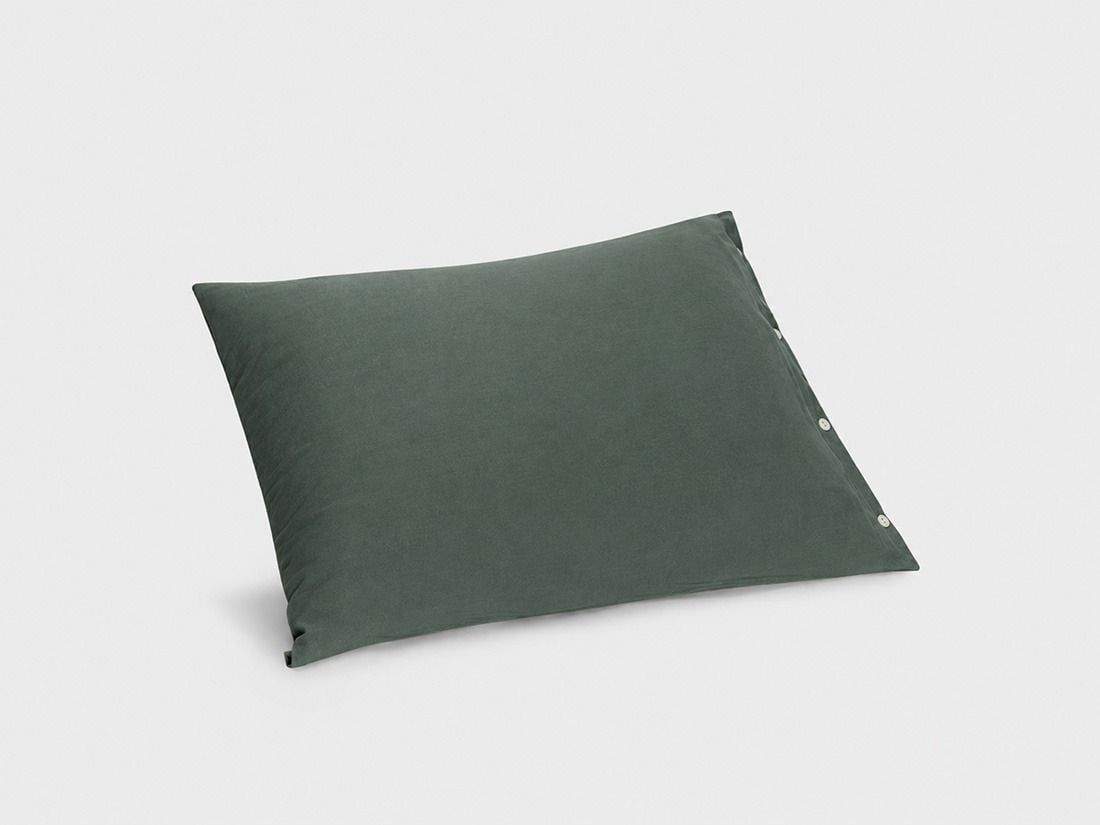 Taie d'oreiller jersey vert pin