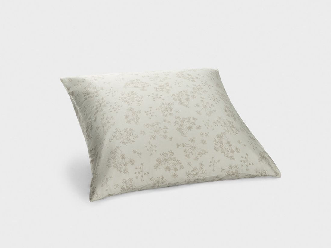 Taie d'oreiller satin de coton fleur naturelle 65x65