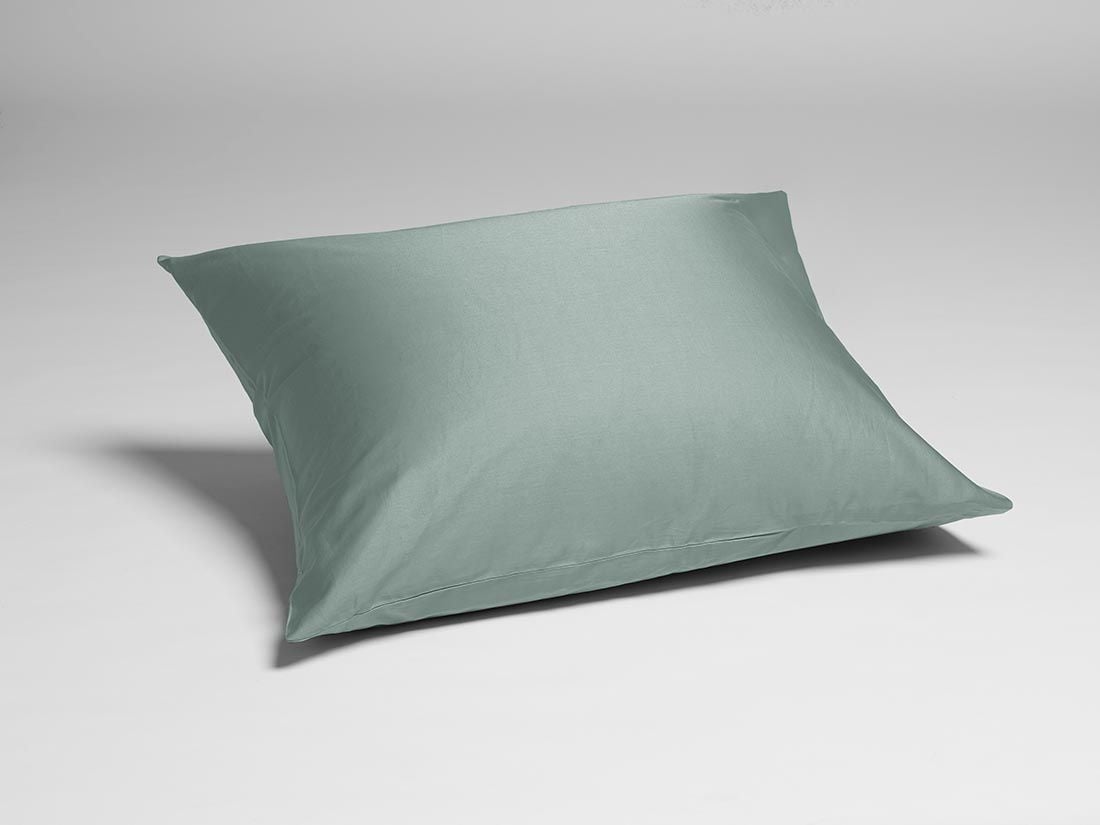Taie d'oreiller satin de coton vert d'eau