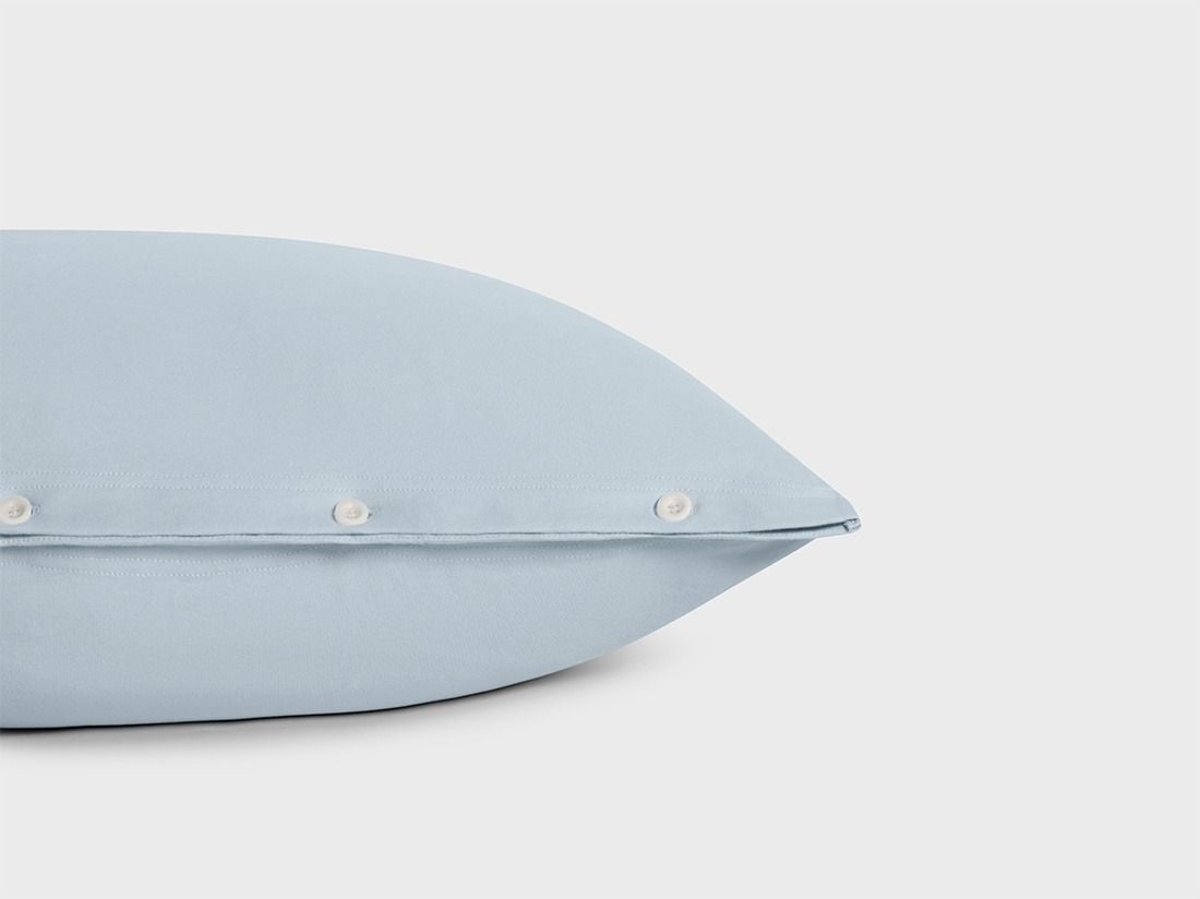 Taie d'oreiller jersey bleu frais