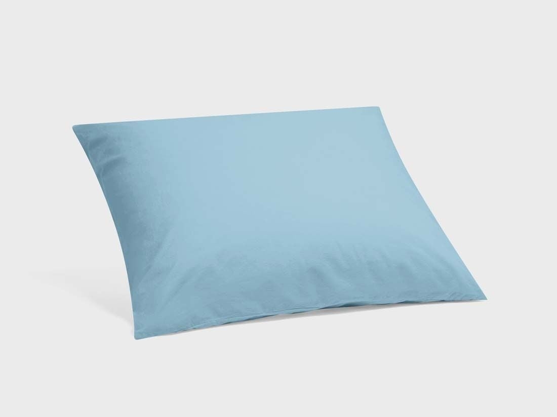 Taie d'oreiller percale de coton bleu lagon