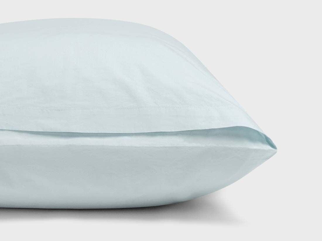 Taie de traversin percale de coton bleu pétillant 37x160