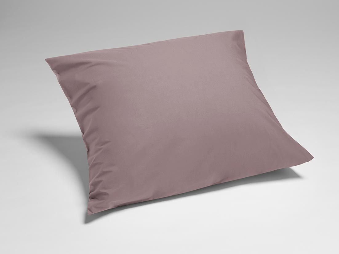 Taie d'oreiller percale de coton mauve 65x65