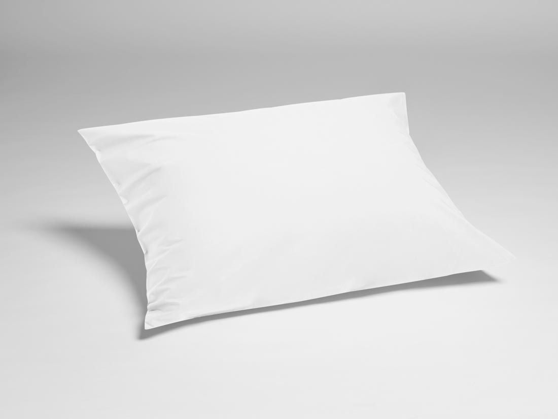 Taie d'oreiller percale de coton blanc pur