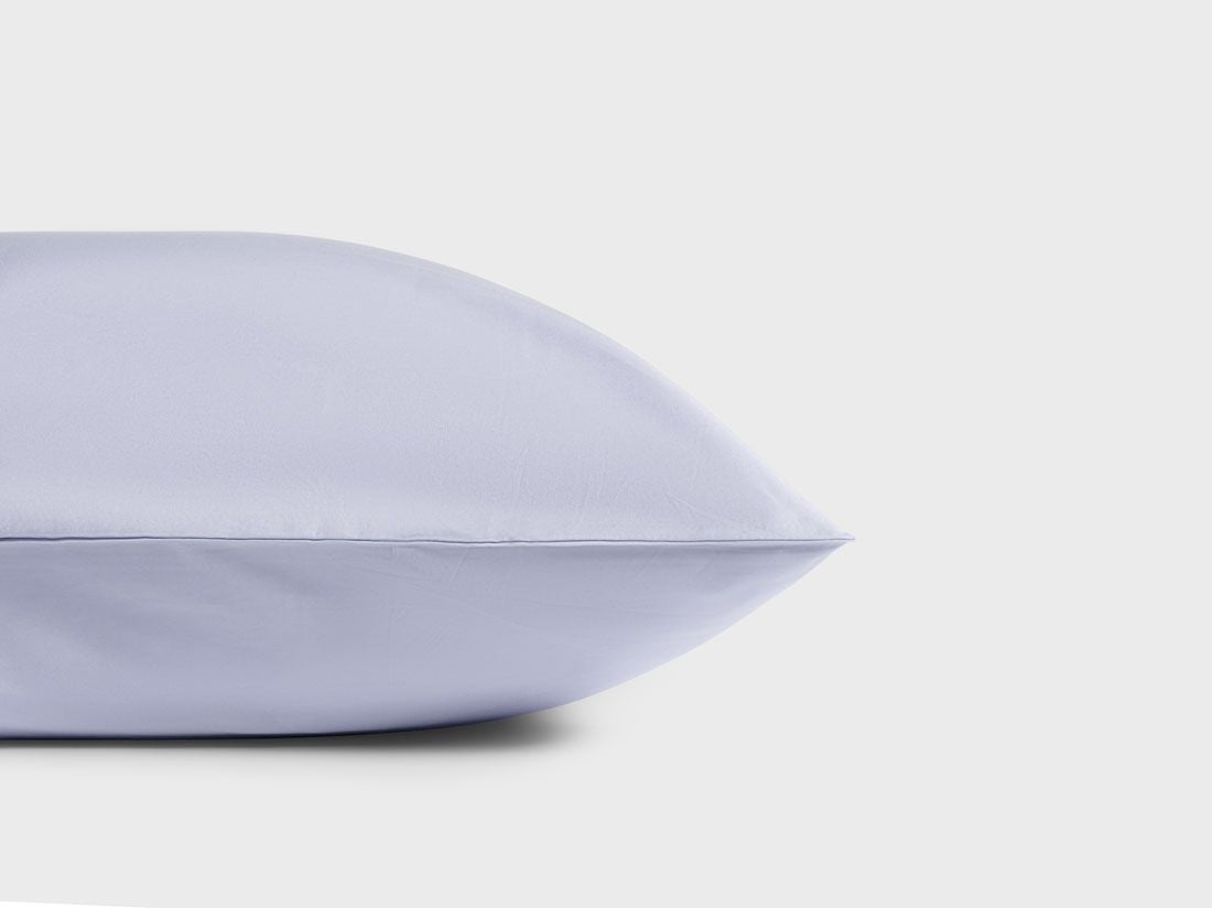 Taie d'oreiller percale de coton bleu lavande