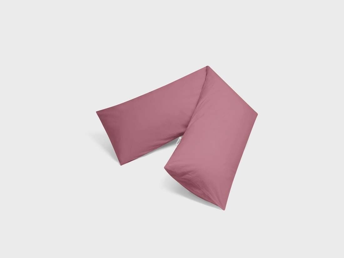 Taie de traversin percale de coton rêve framboise 37x160