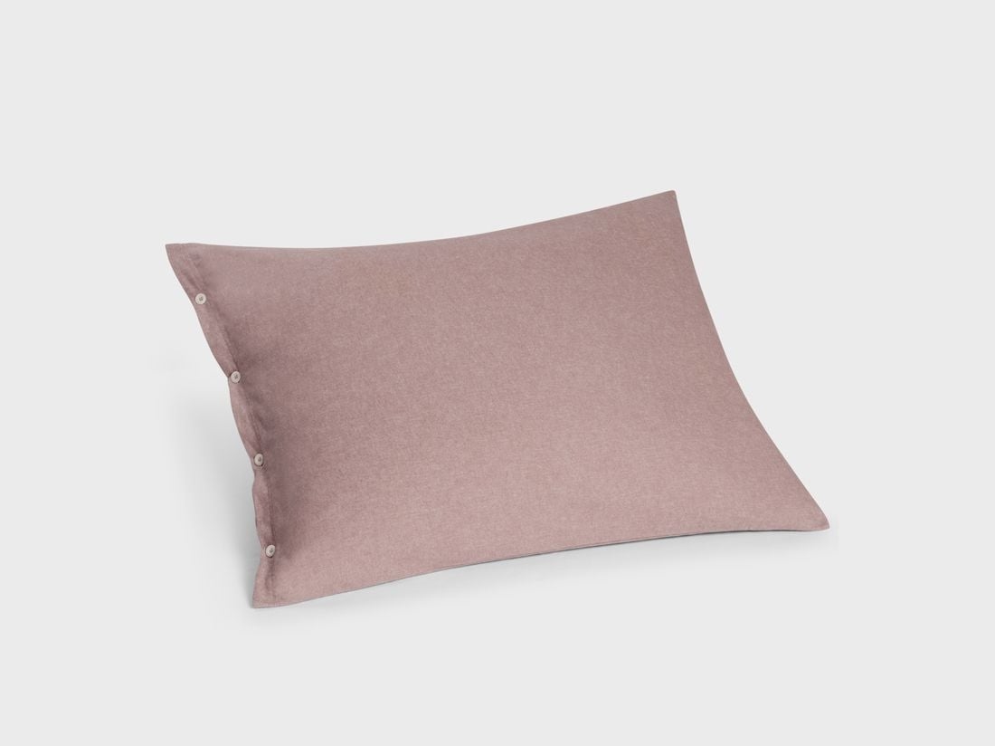 Taie d'oreiller flanelle de coton mauve chambray
