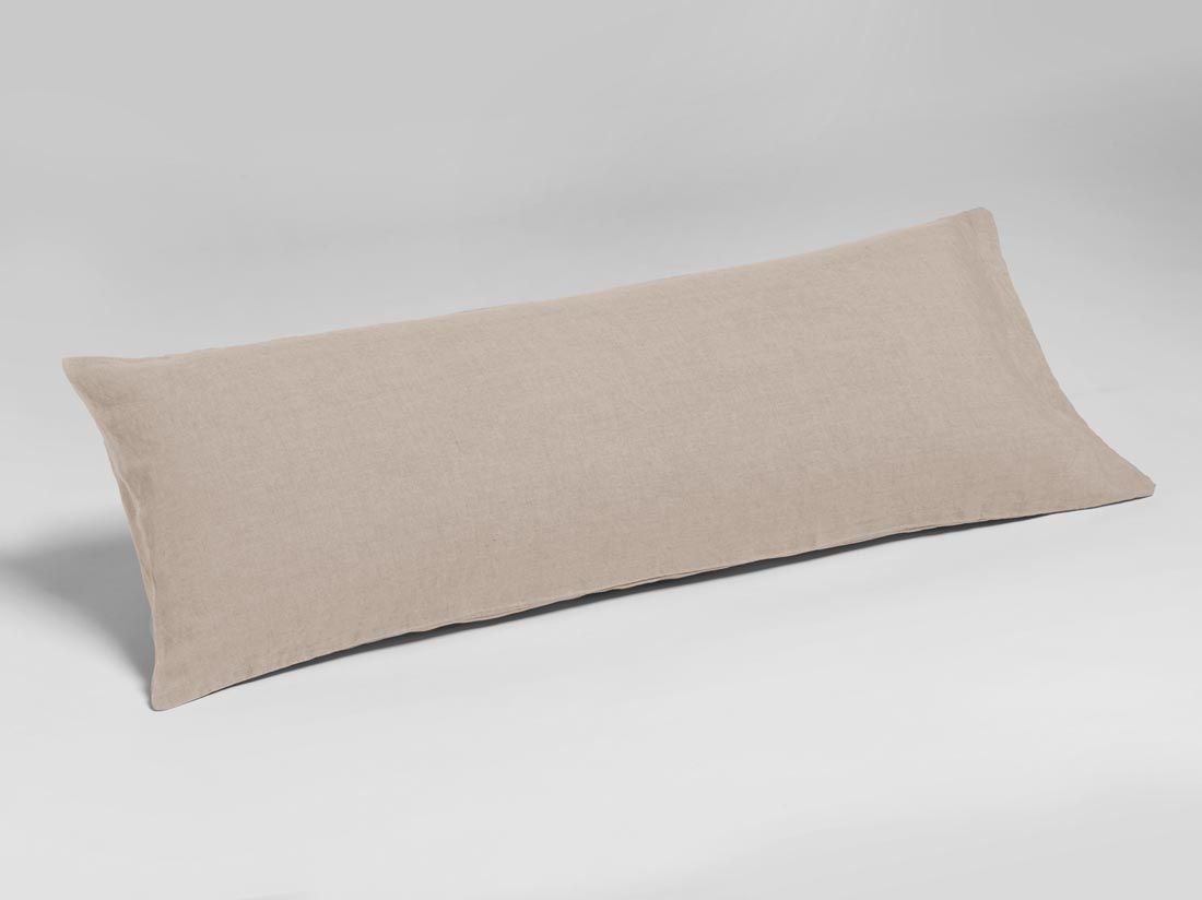 Taie d'oreiller lin lavé rose poussiéreux 40x80