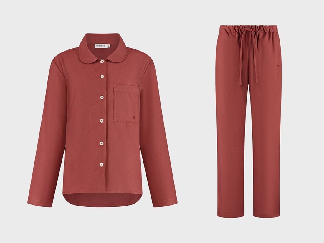 Ensemble de pyjama flanelle de coton pour femme velours rouge