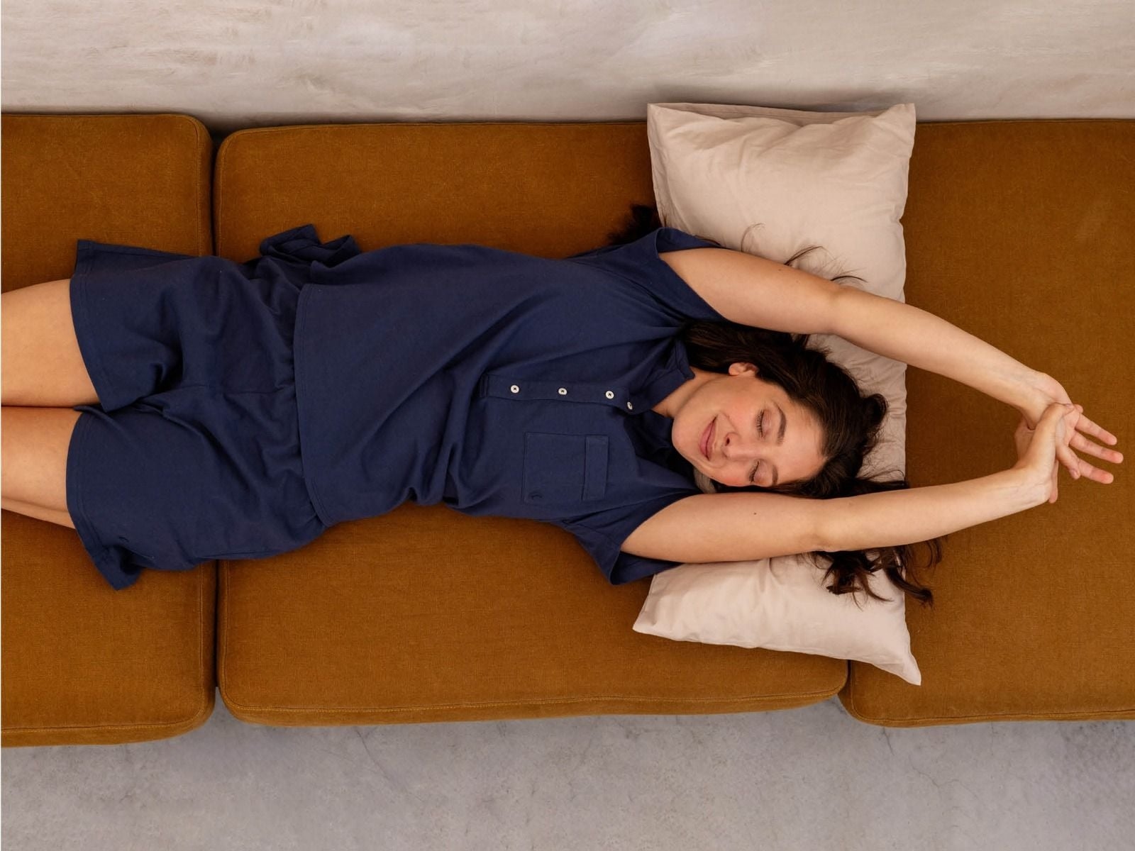 Ensemble de pyjama court en jersey pour femme bleu minuit