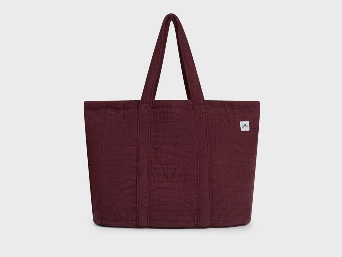 Sac cabas en mousseline de coton arc bordeaux