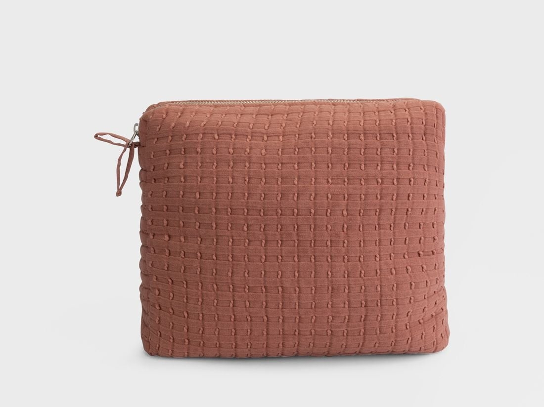 Trousse de toilette en mousseline de coton nuage de rose