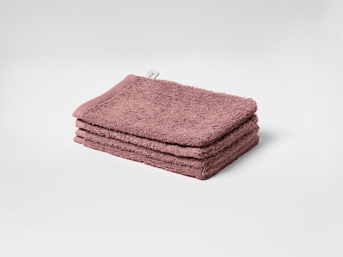 Gants de toilette éponge rose blush 15x22 - 4 pcs
