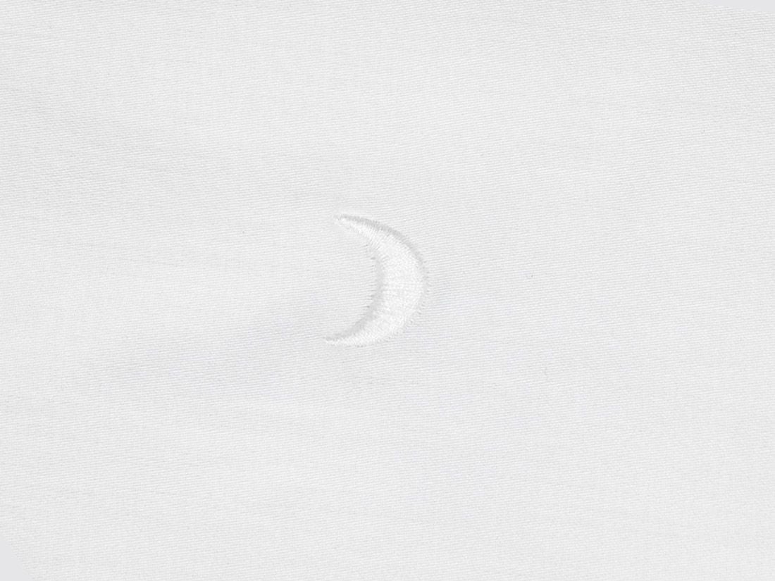 Taie d'oreiller satin de coton lune blanche