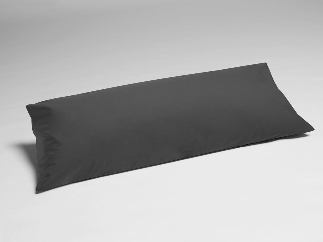 Taie d'oreiller percale de coton gris foncé 40x80