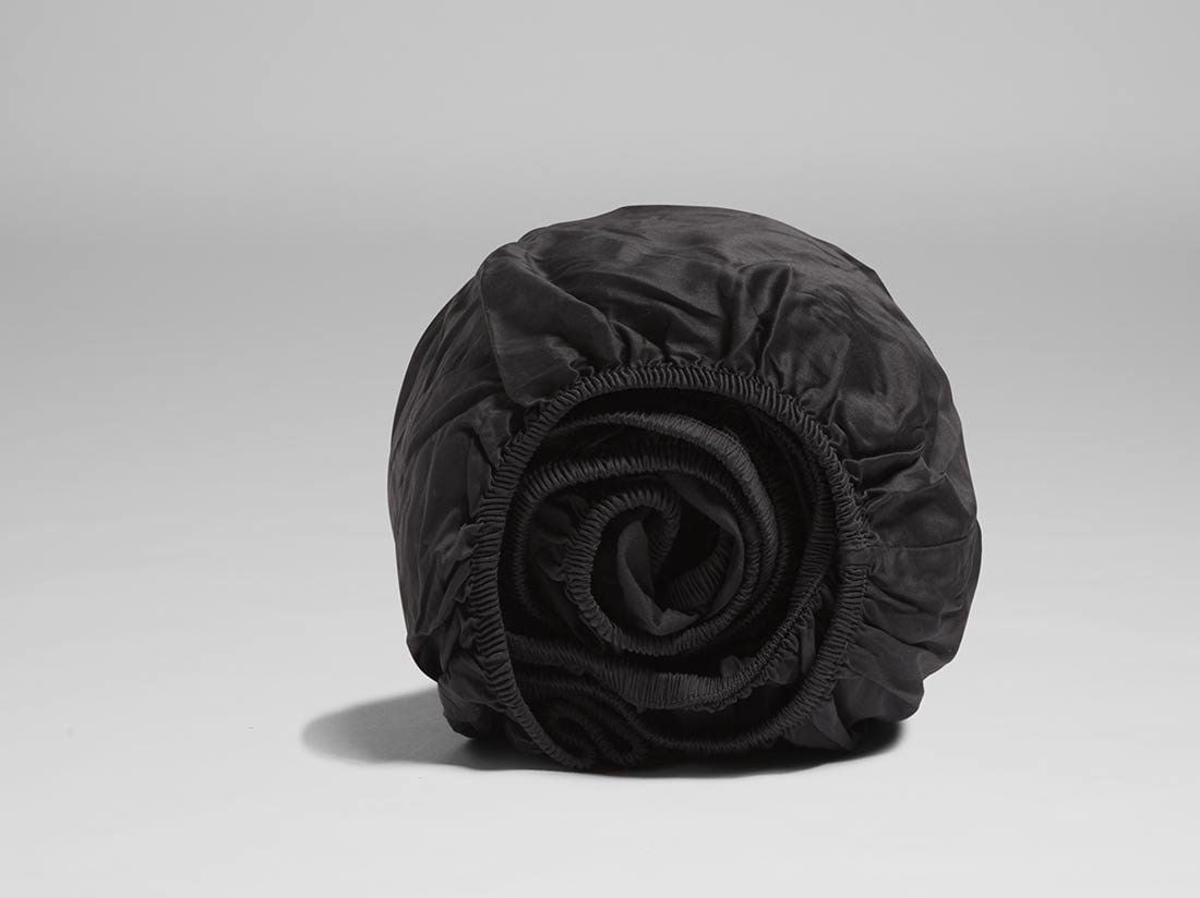 Drap-housse percale de coton gris foncé 90x210x30