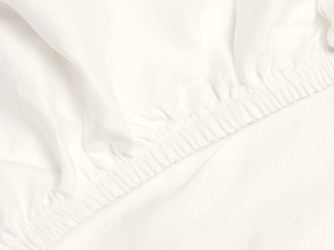 Drap-housse satin de coton blanc chaud