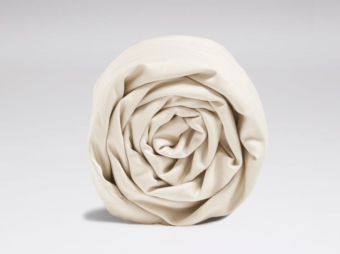 Drap plat satin de coton naturel