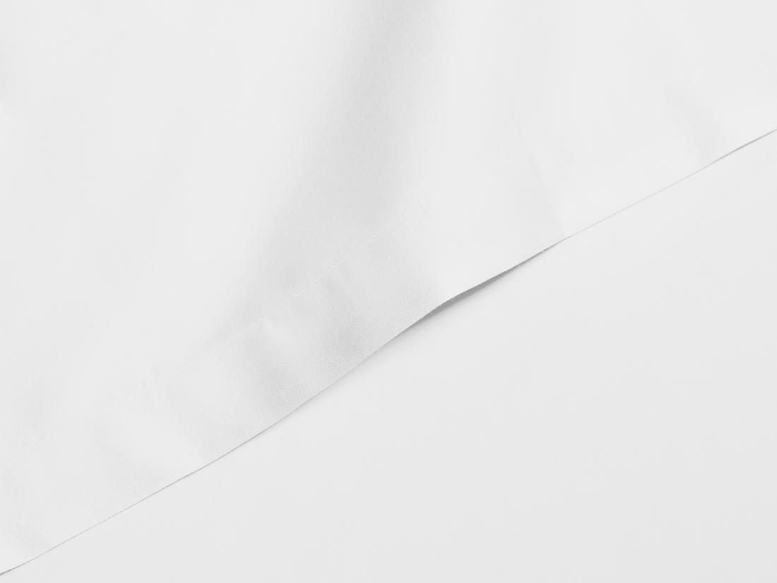 Drap plat satin de coton blanc pur