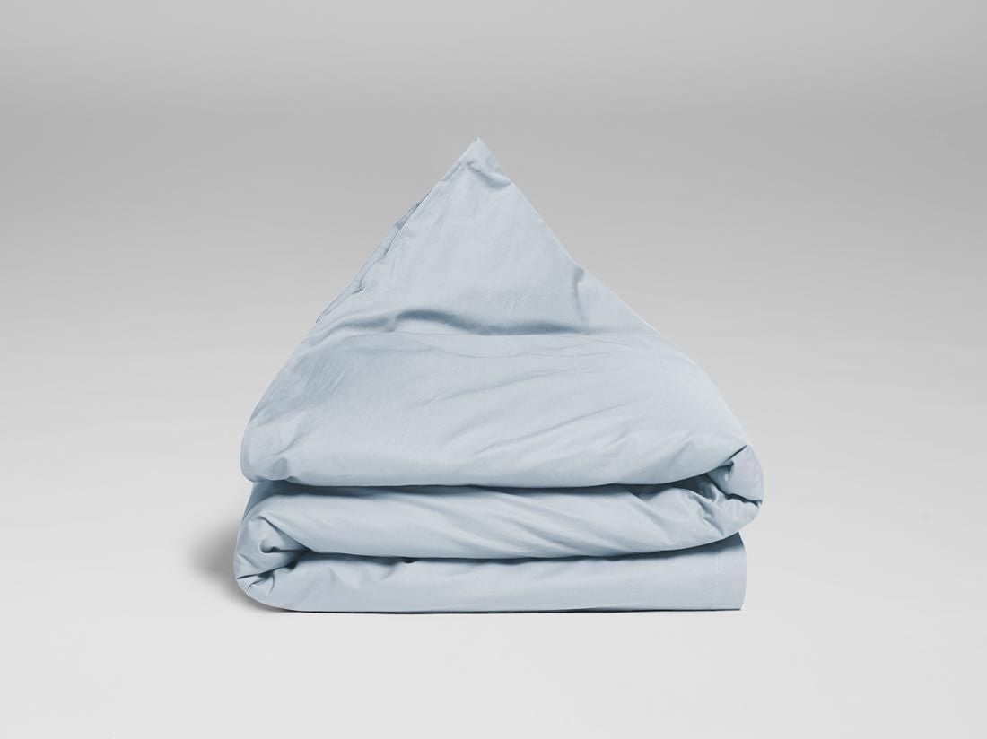 Housse de couette enfant satin de coton bleu ciel