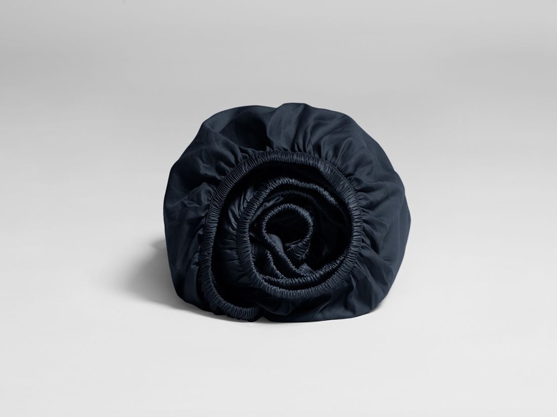 Drap-housse satin de coton myrtille