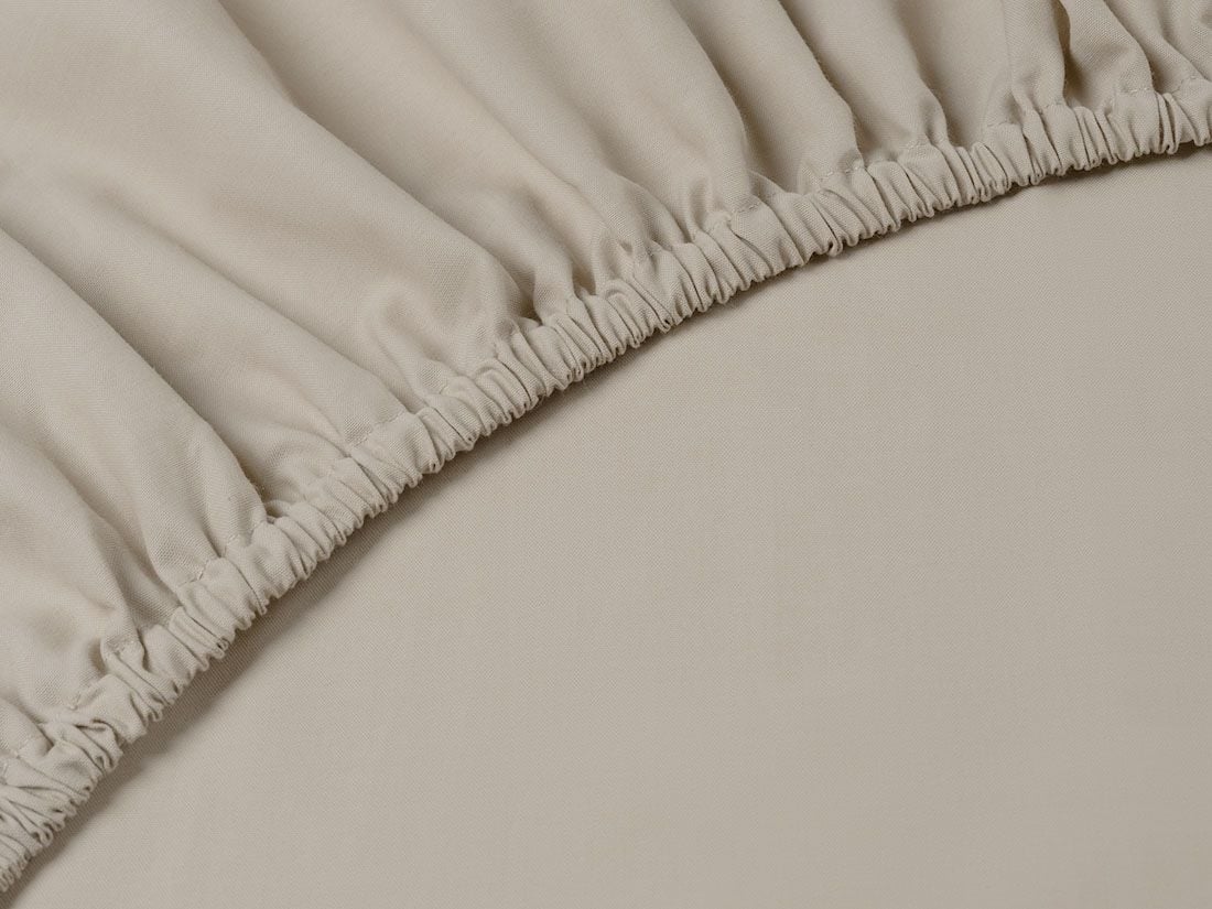 Drap-housse coton TENCEL™ taupe sablonneux