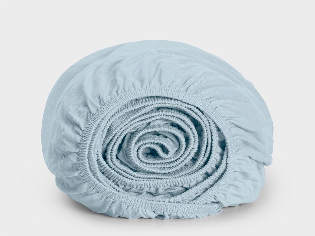 Drap-housse enfant jersey bleu frais