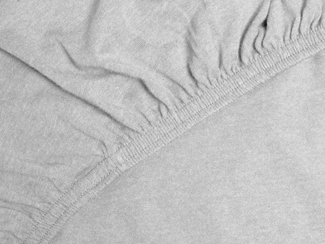 Drap-housse jersey gris blanc