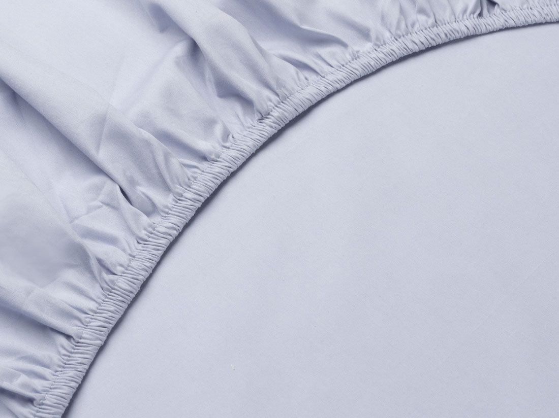 Drap-housse enfant percale de coton bleu lavande