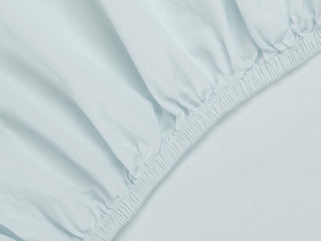 Drap-housse enfant percale de coton bleu pétillant