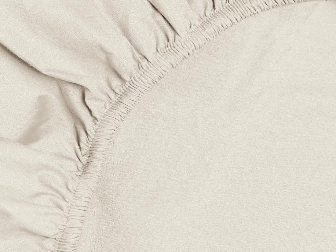 Drap-housse pour surmatelas percale de coton blanc sable