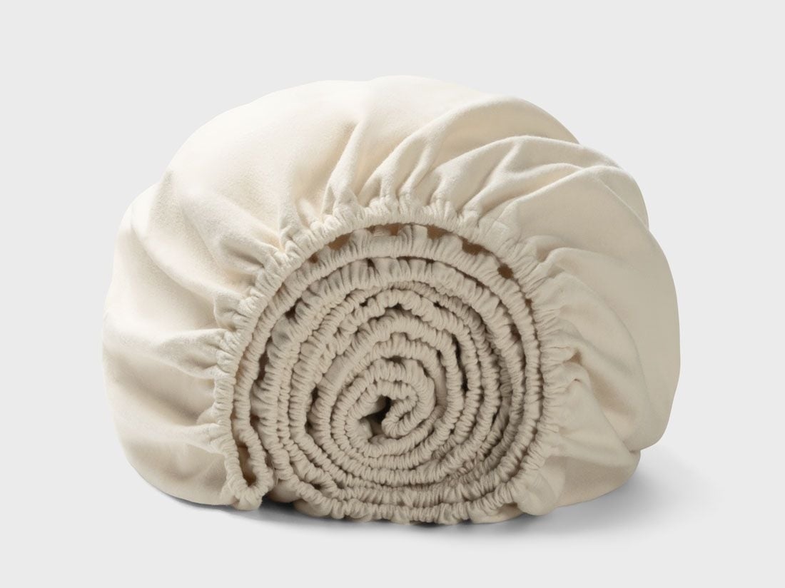 Drap-housse flanelle de coton naturel