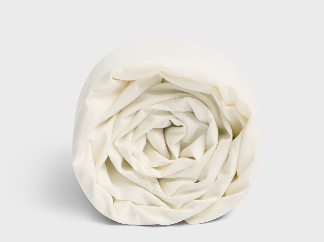 Drap plat enfant satin de coton plume blanc chaud