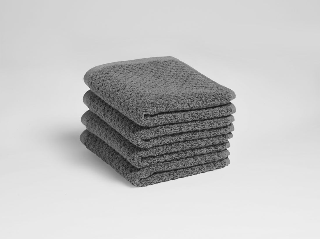 Serviettes invités nid d'abeille gris foncé 30x50 - 4 pcs