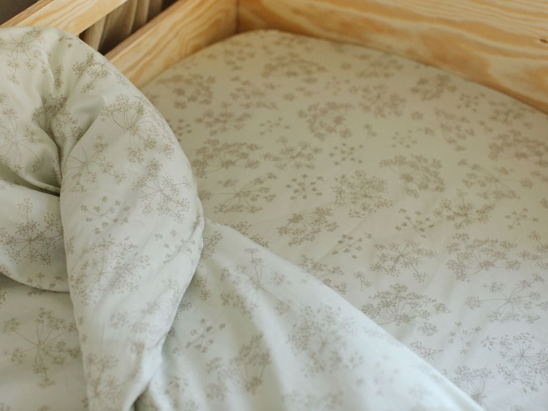 Drap-housse enfant satin de coton fleur naturelle