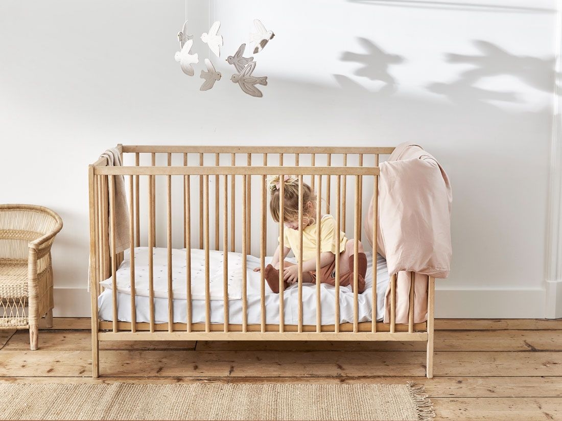 Housse de couette enfant satin de coton rose poussiéreux