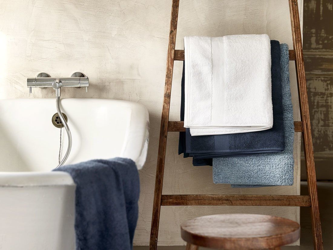 Serviette de bain éponge bleu rivière 70x140 - 2 pcs