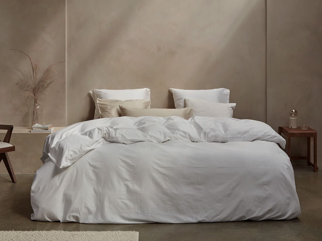 Housse de couette satin de coton blanc pur