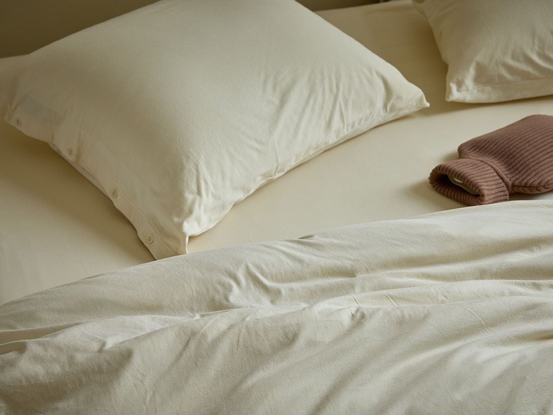 Taie d'oreiller jersey soleil levant blanc