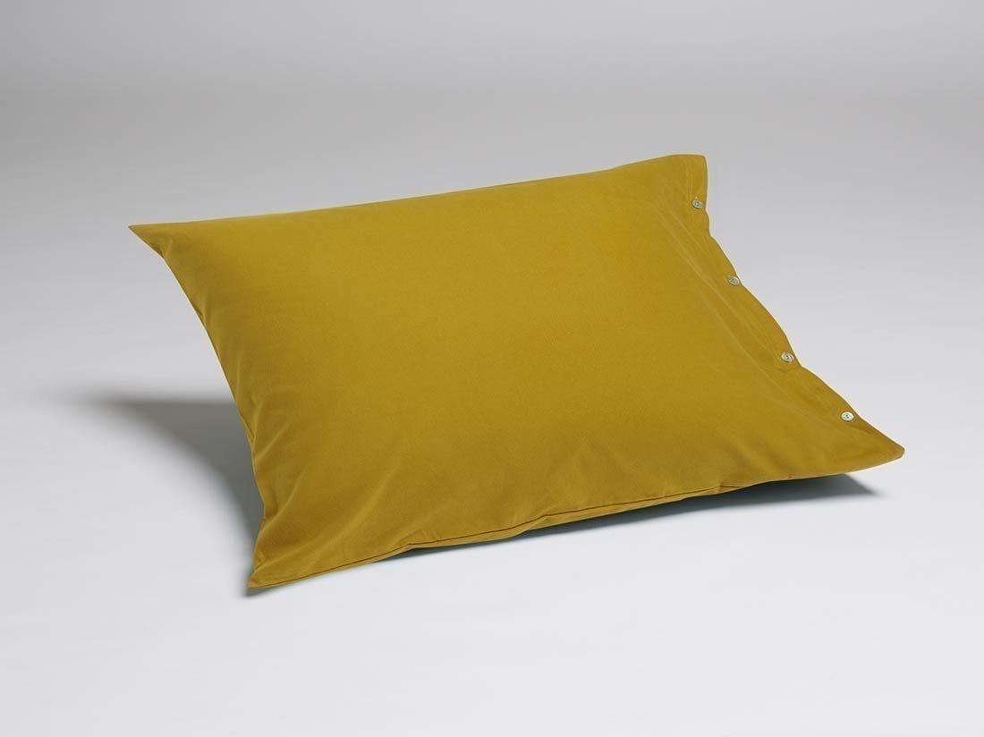 Taie d'oreiller flanelle de coton indian yellow 50x60